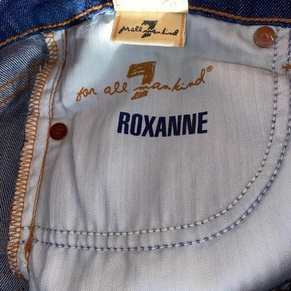 NWOT 7 For All Mankind Roxanne Skinny Slim Leg Denim Blue Jeans - Picture 6 of 7